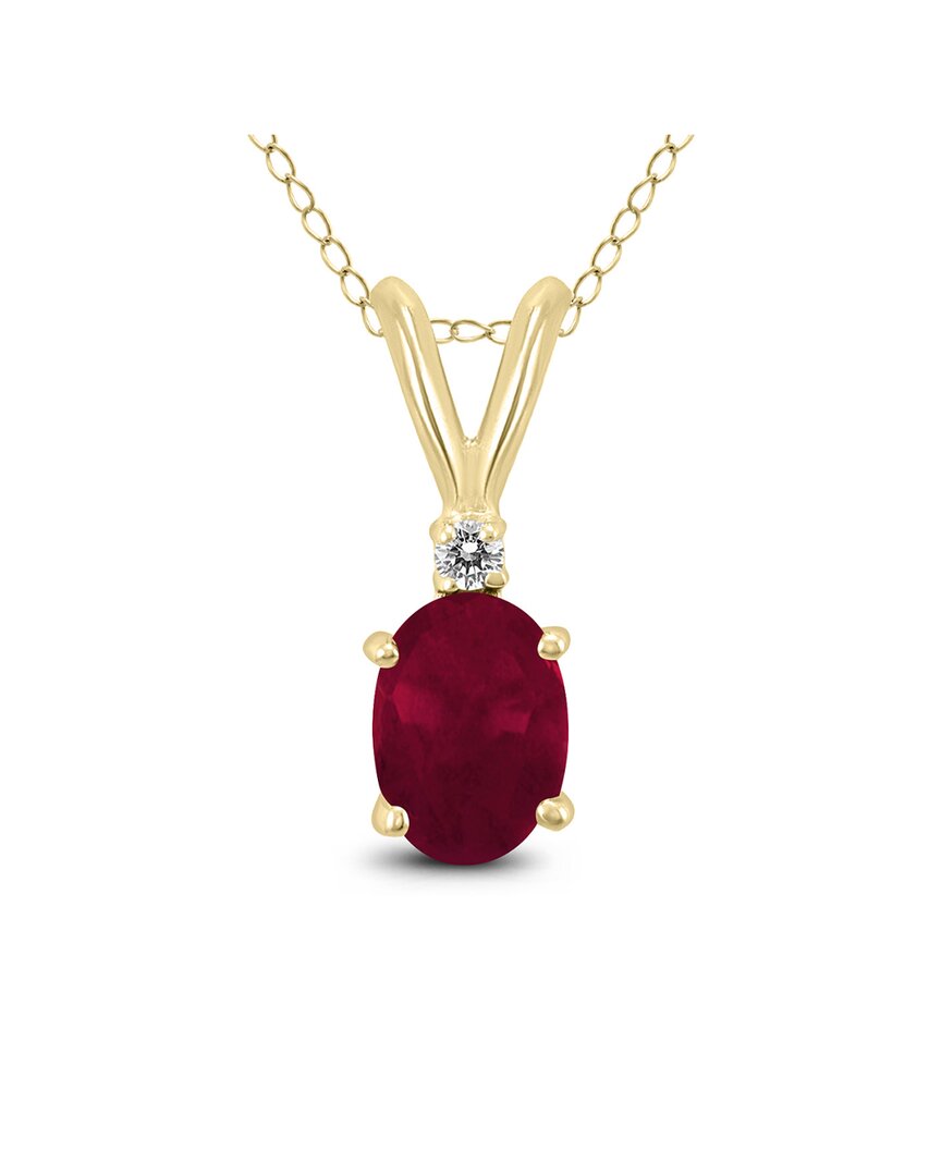 Gemstones 14k 0.62 Ct. Tw. Diamond & Ruby Necklace