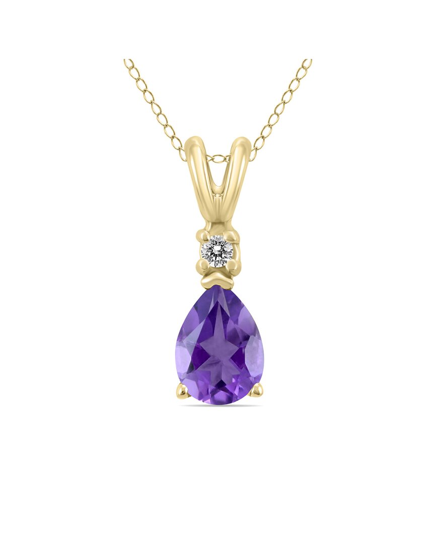 Gemstones 14k 0.47 Ct. Tw. Diamond & Amethyst Necklace