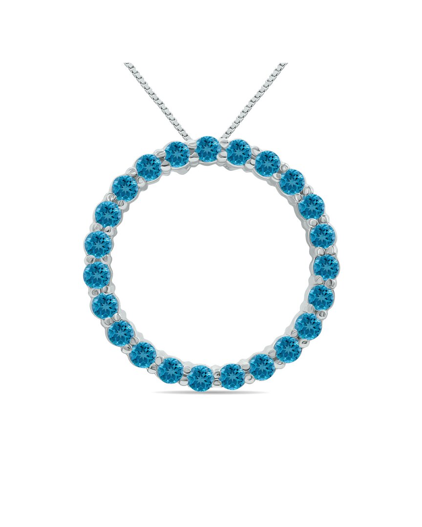 Gemstones Silver 2.95 Ct. Tw. Blue Topaz Necklace
