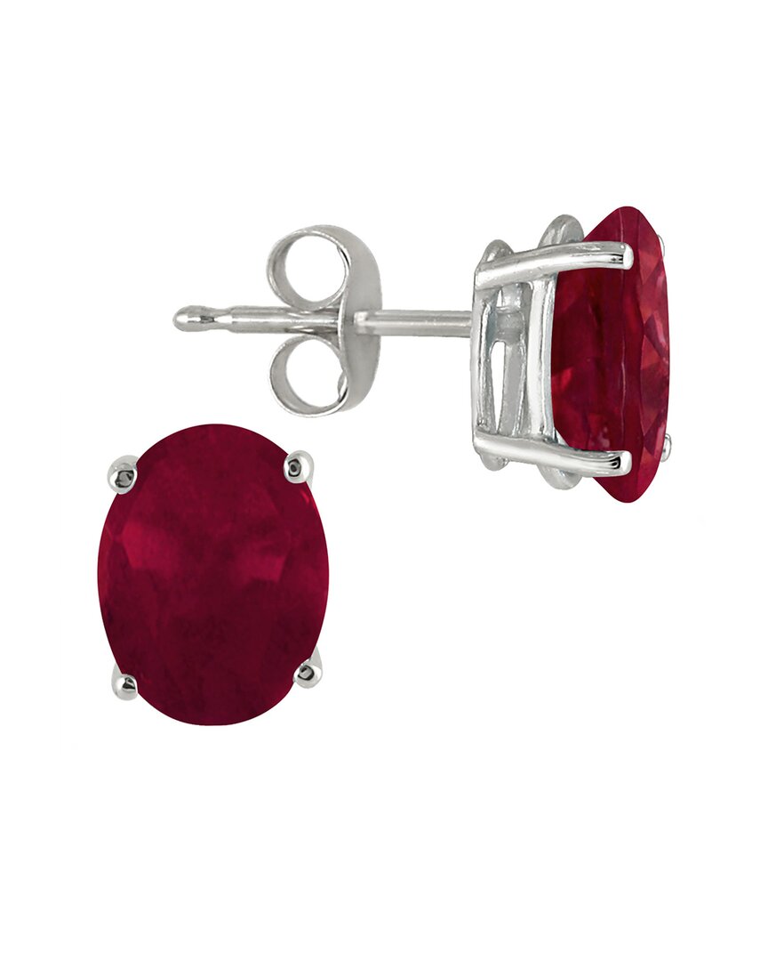 Gemstones Silver 0.60 Ct. Tw. Ruby Earrings