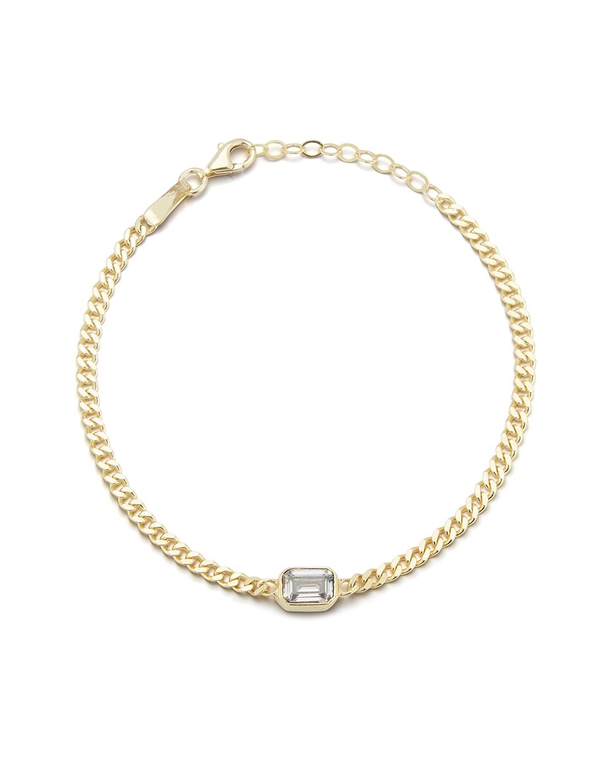 Glaze Jewelry 14K Over Silver CZ Curb Chain Bracelet