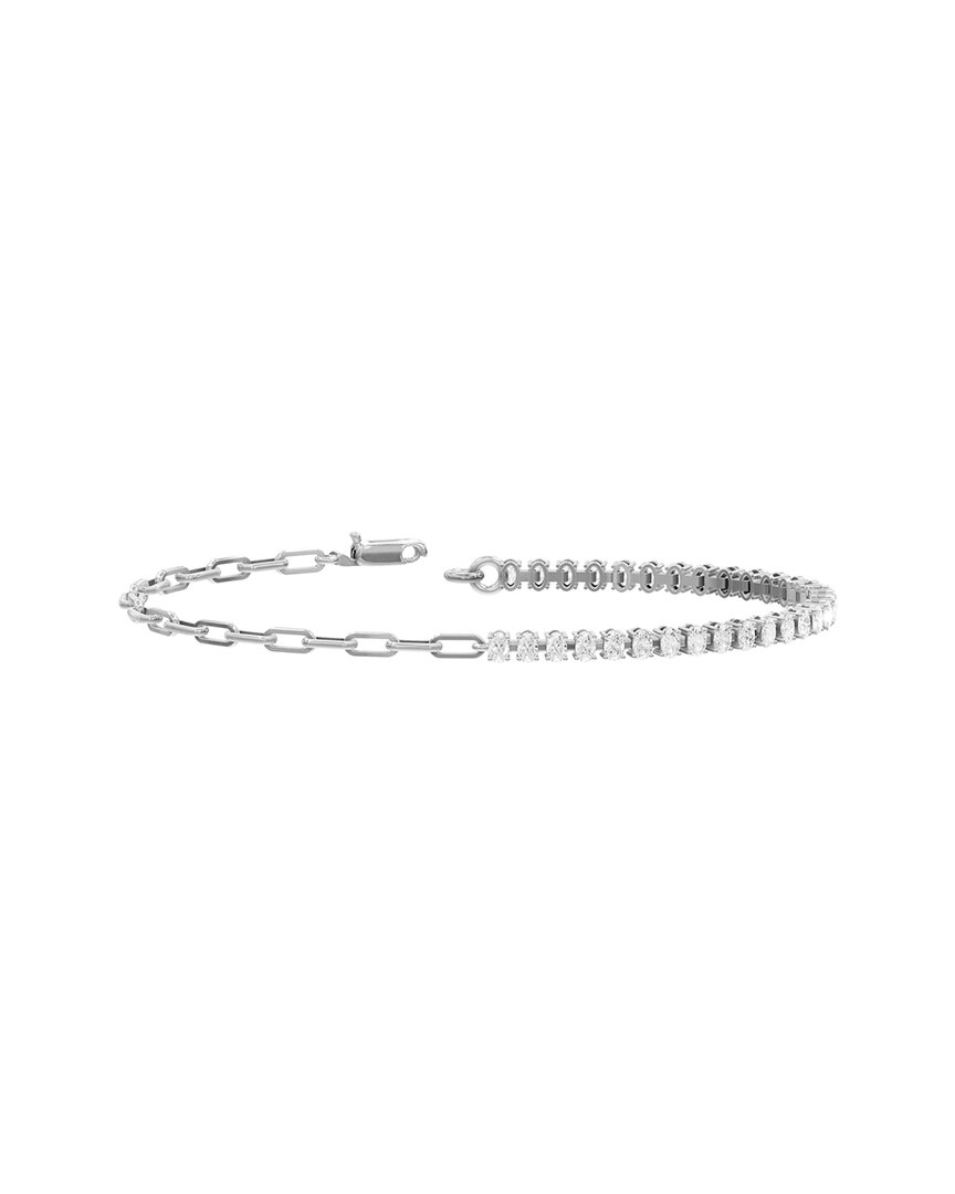 Lab Grown Diamonds Silver 1.55 Ct. Tw. Lab-grown Diamond Bracelet