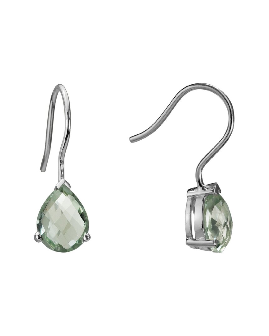 Gemstones Silver 4.10 Ct. Tw. Prasiolite Earrings