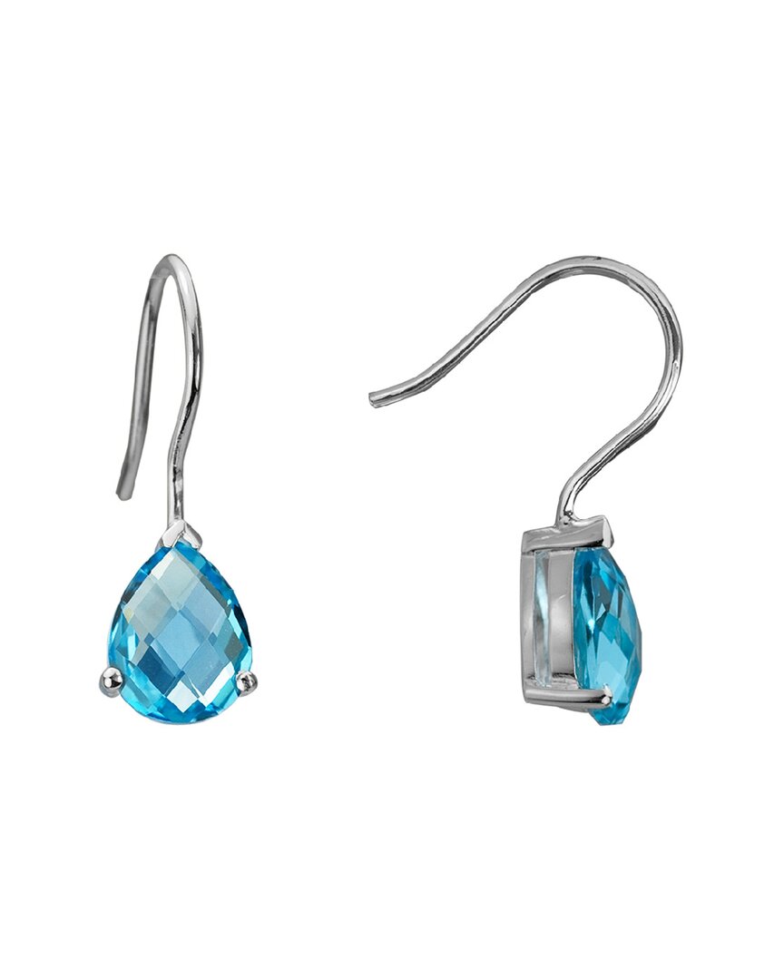 Gemstones Silver 5.70 Ct. Tw. Swiss Blue Topaz Earrings