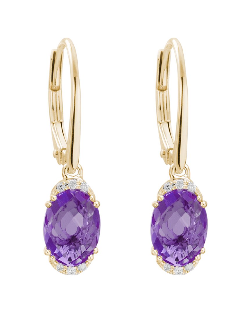 Gemstones 14k 1.96 Ct. Tw. Diamond & Amethyst Earrings