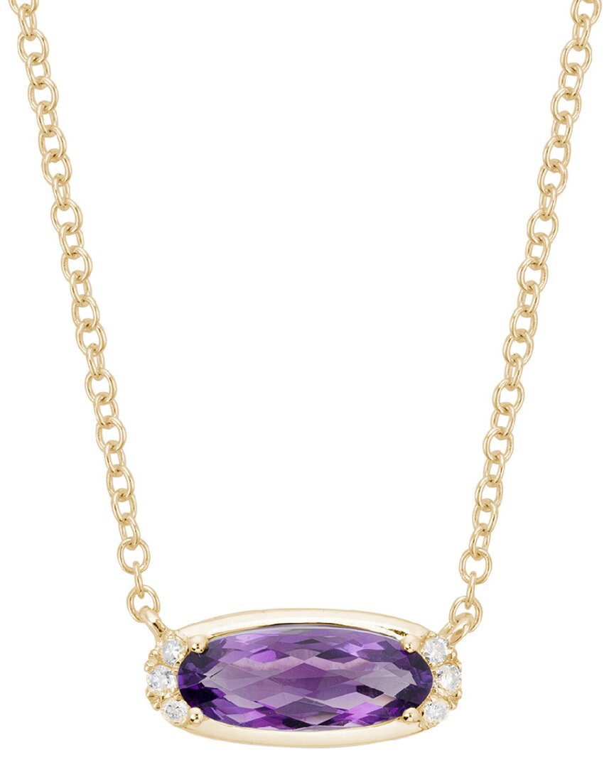 Gemstones 14k 0.95 Ct. Tw. Diamond & Amethyst Necklace