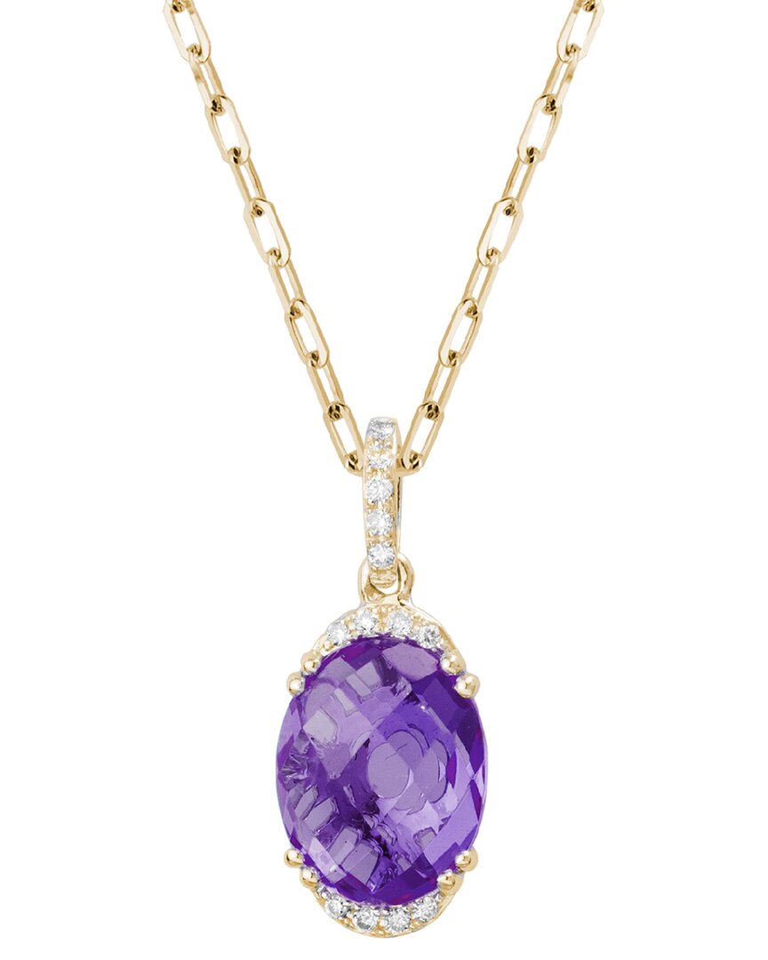 Gemstones 14k 2.69 Ct. Tw. Diamond & Amethyst Necklace