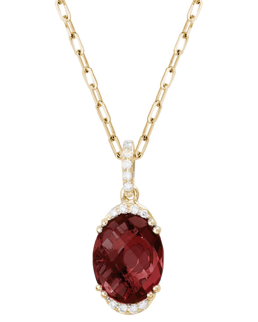 Gemstones 14k 4.01 Ct. Tw. Diamond & Garnet Necklace