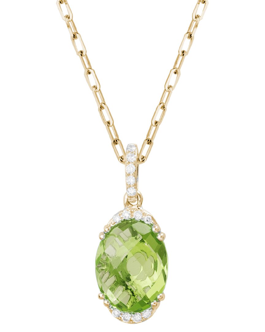 Gemstones 14k 3.19 Ct. Tw. Diamond & Peridot Necklace