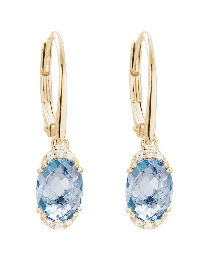 Gemstones 14k 2.15 Ct. Tw. Diamond & Aquamarine Earrings