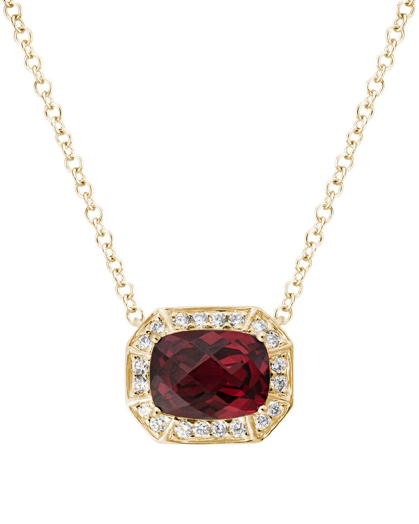 Gemstones 14k 2.01 Ct. Tw. Diamond & Garnet Necklace