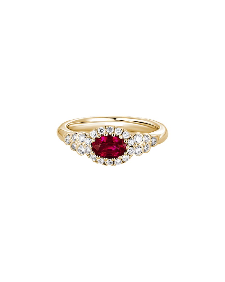Gemstones 14k 0.87 Ct. Tw. Diamond & Ruby Halo Ring