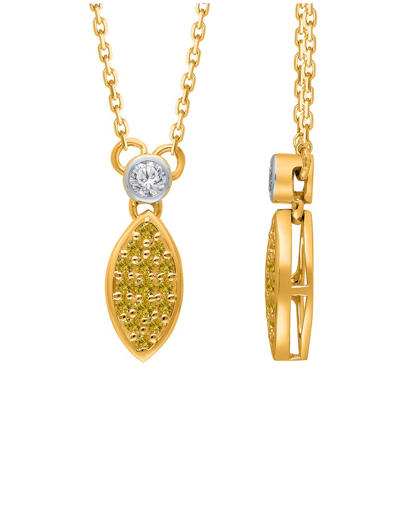 Kallati 14k Diamond Drop Necklace