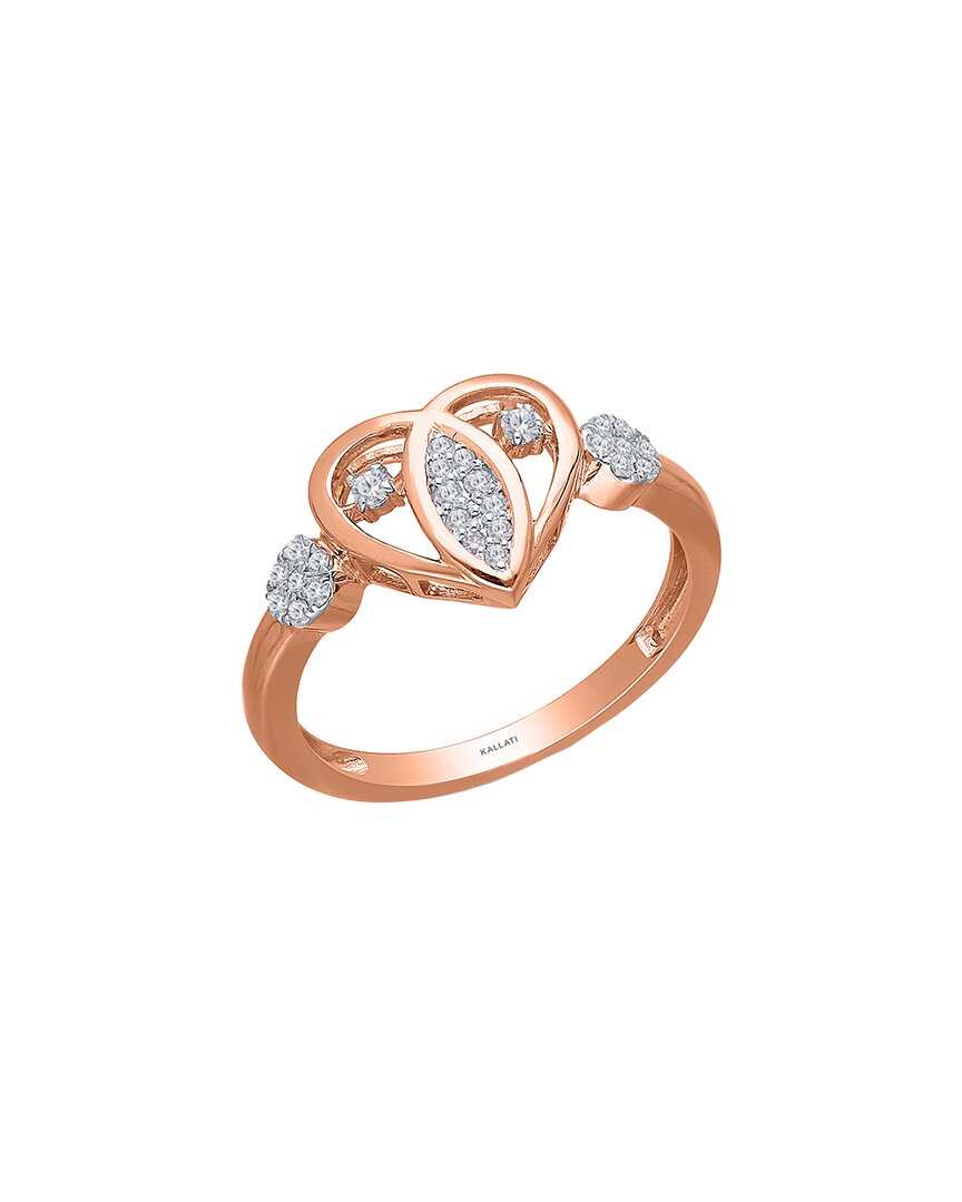Kallati 14k Rose Gold 0.20 Ct. Tw. Diamond Heart Ring