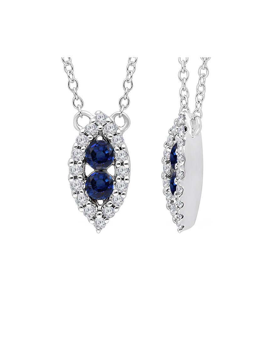 Kallati 14k 0.30 Ct. Tw. Diamond & Sapphire Drop Necklace