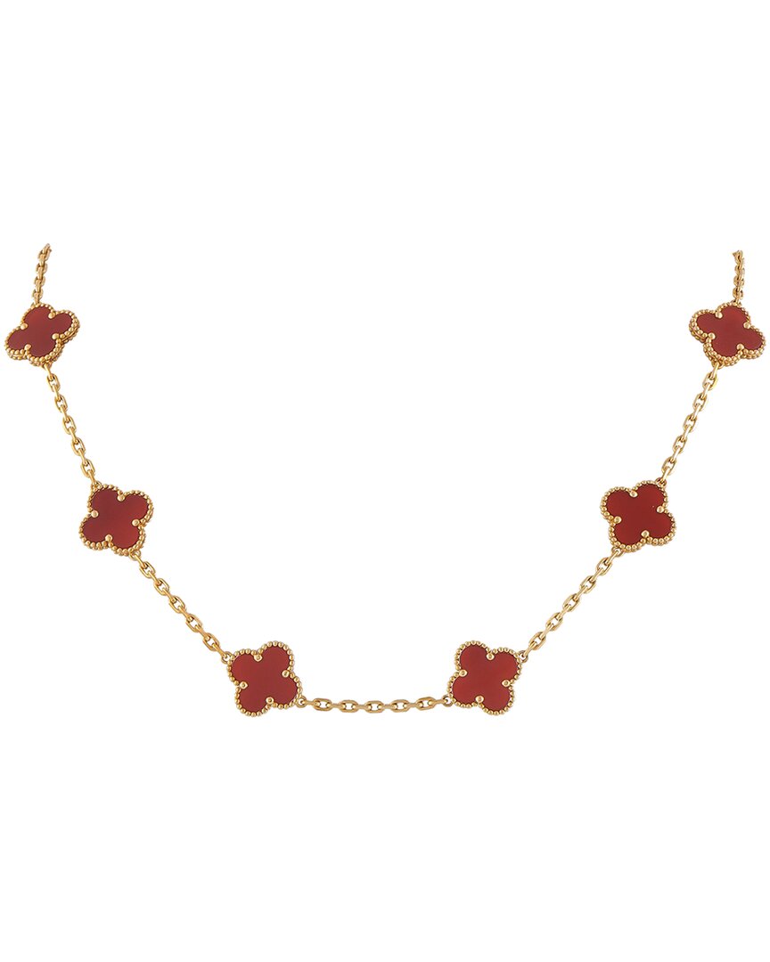 Van Cleef & Arpels 18k Carnelian Necklace (authentic Pre-loved) In Gold