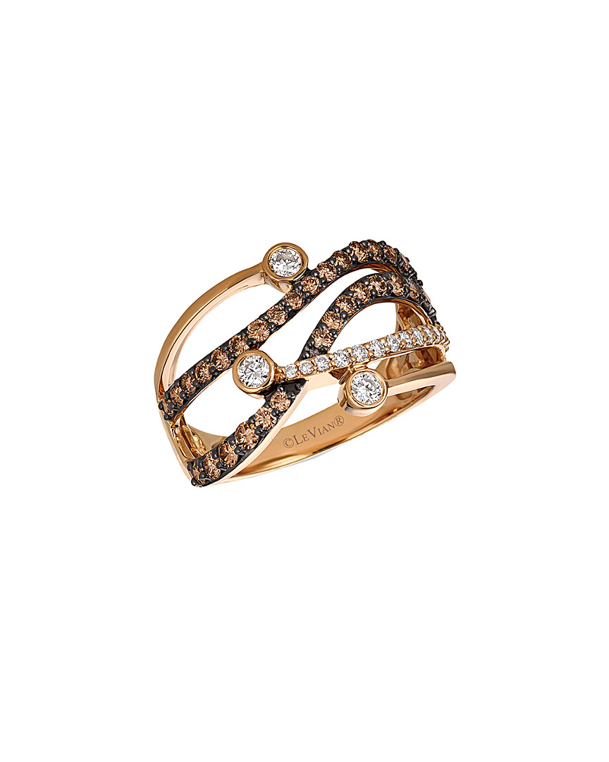 Le Vian 14k Rose Gold 1.00 Ct. Tw. White & Brown Diamond Ring