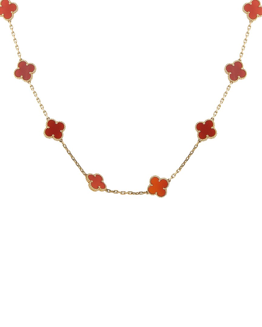 Van Cleef & Arpels 18k Carnelian Necklace (authentic Pre-loved) In Gold