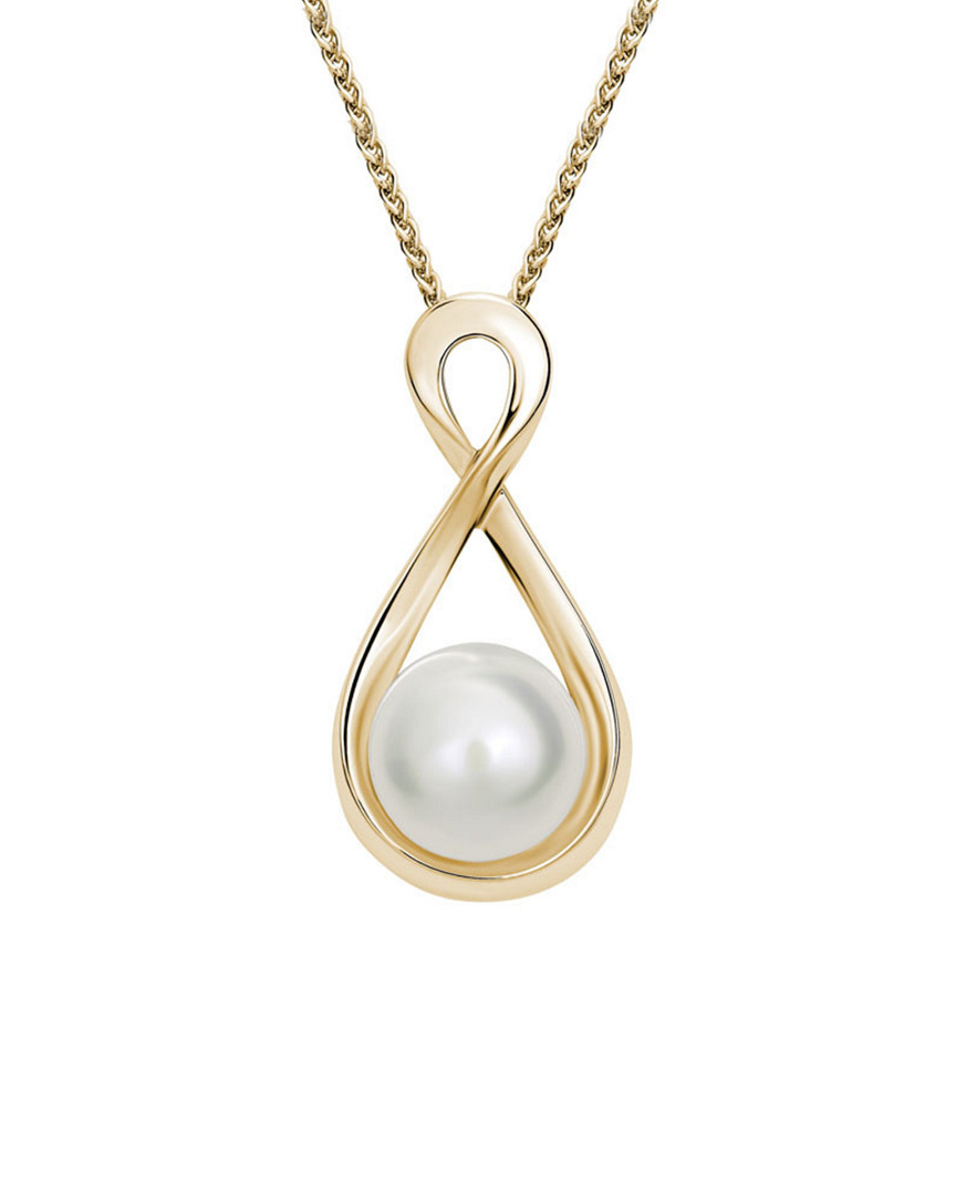 Pearls 14k 10mm Button Freshwater Pearl Necklace
