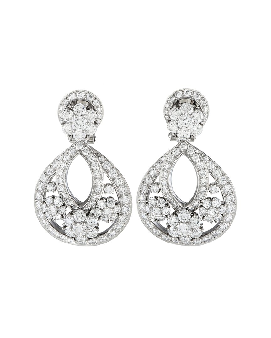 Heritage Van Cleef & Arpels Van Cleef & Arpels Platinum 6.71 Ct. Tw. Diamond Snowflake Earrings (authentic  )