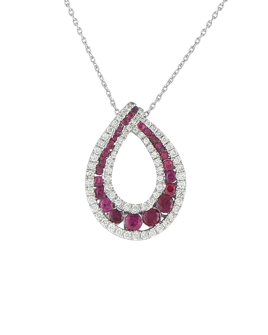 Kallati 18k 1.65 Ct. Tw. Diamond & Ruby Necklace (authentic Pre-loved) In Pink