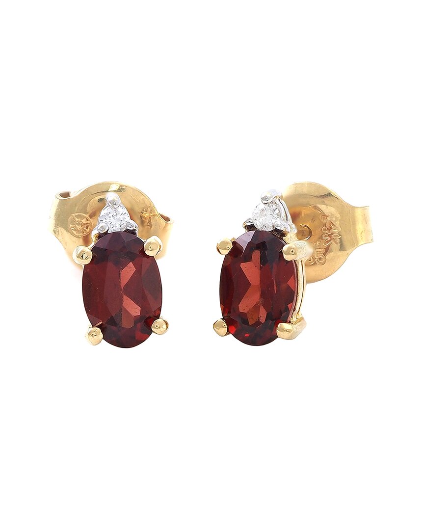 Gemstones 14k 1.07 Ct. Tw. Diamond & Garnet Earrings