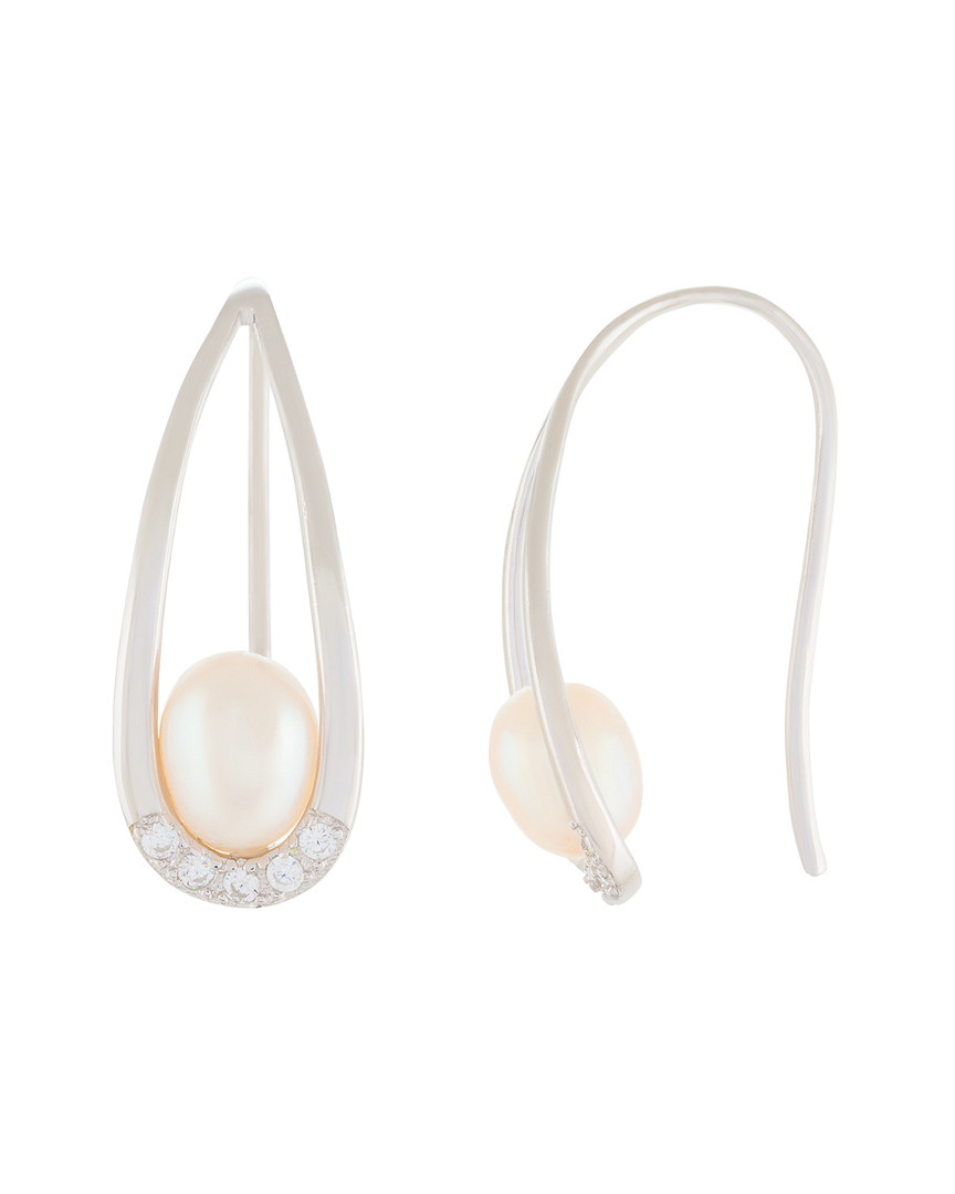 Shop Splendid Pearls Rhodium Over Silver 6-6.5mm Pearl Earrings