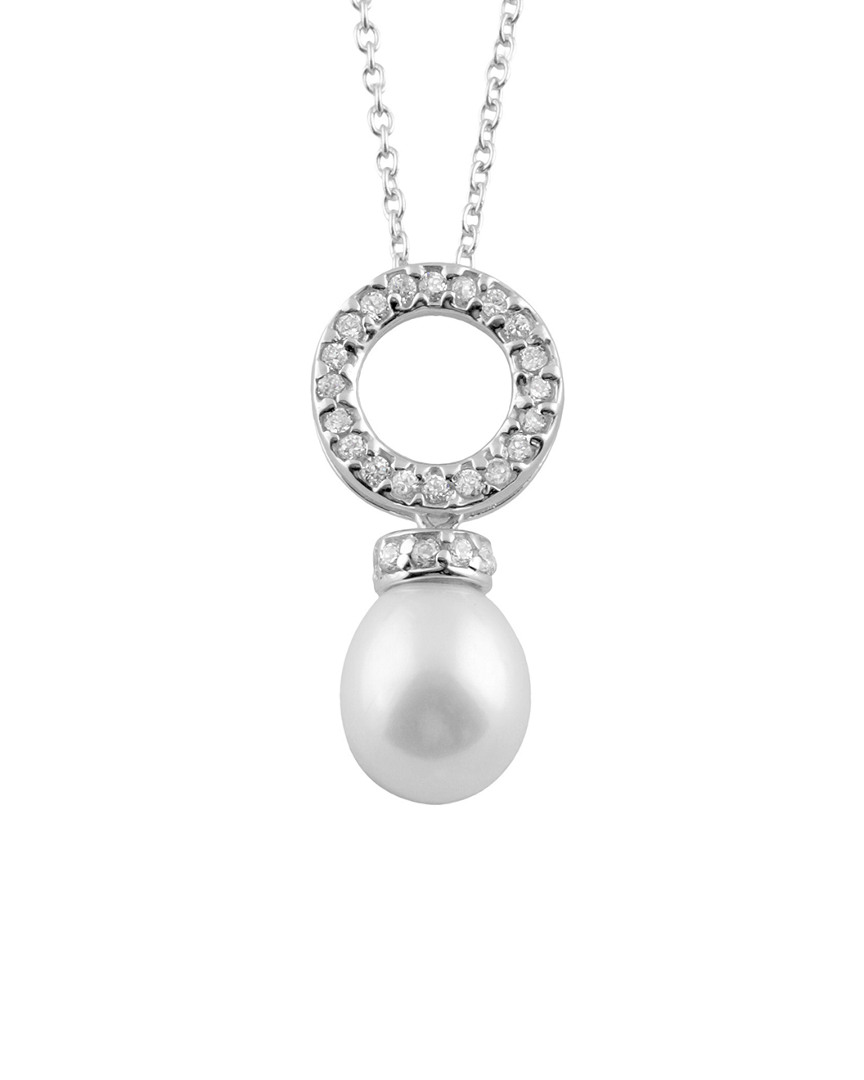 Shop Splendid Pearls Rhodium Over Silver 8-8.5mm Pearl Pendant