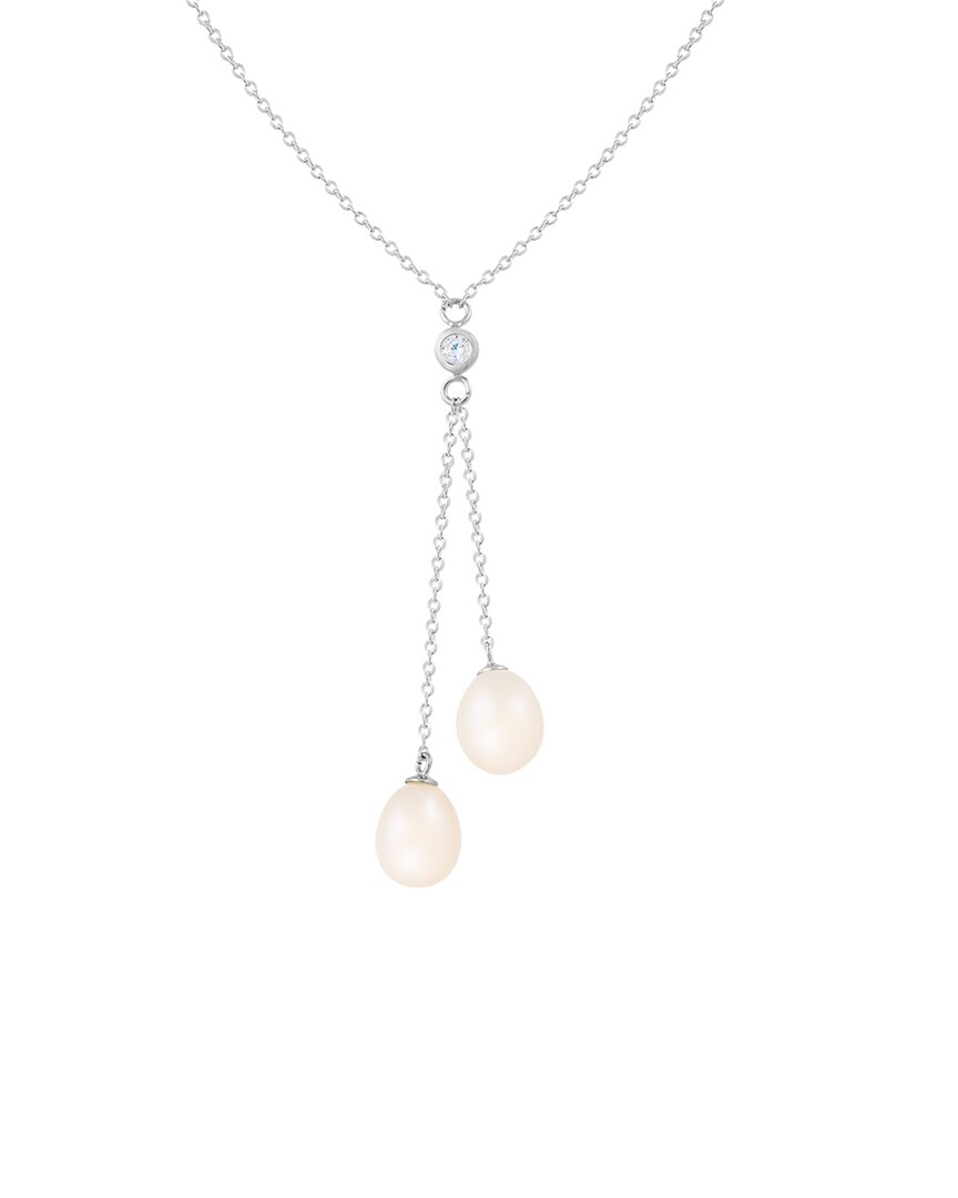 Splendid Pearls Silver 8-8.5mm Pearl Pendant Necklace