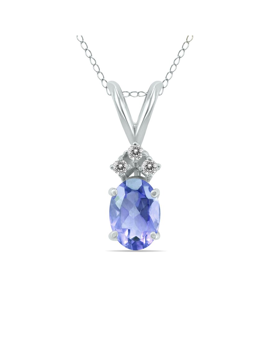Gemstones 14k 0.51 Ct. Tw. Diamond & Tanzanite Necklace