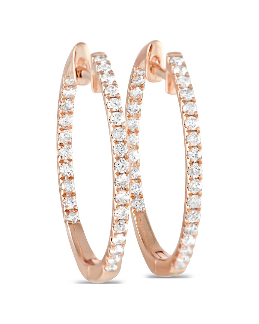 Shop Diamond Select Cuts 14k Rose Gold 0.50 Ct. Tw. Diamond Inside-out Hoops