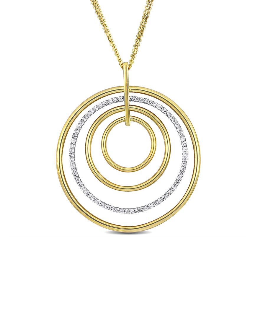 Diamond Select Cuts 14k Two-tone 1.26 Ct. Tw. Diamond Circle Necklace