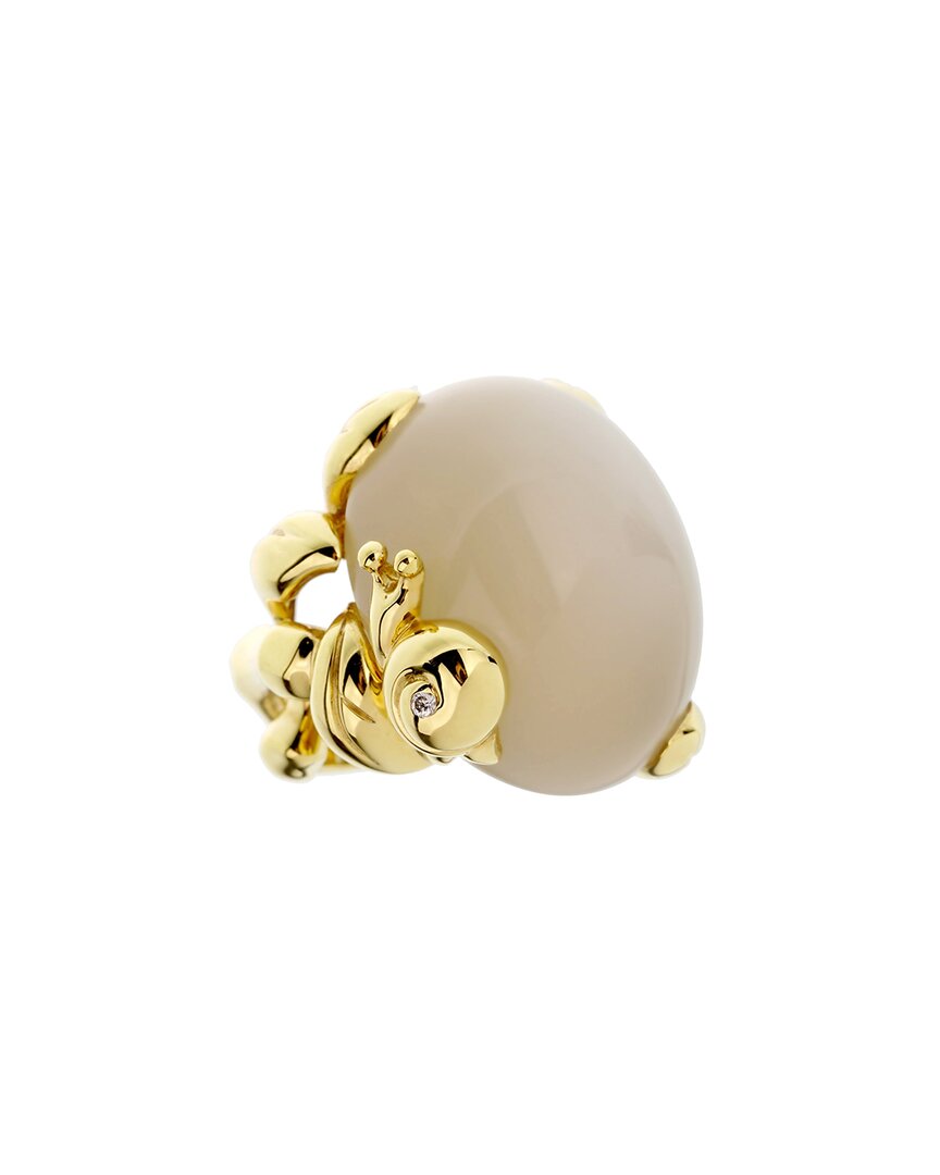 Heritage Christian Dior Dior 18k 40.02 Ct. Tw. Diamond & Moonstone Ring (authentic )
