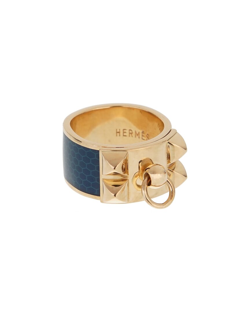 Pre-owned Heritage Hermes Hermès 18k Collier De Chien Ring (authentic )