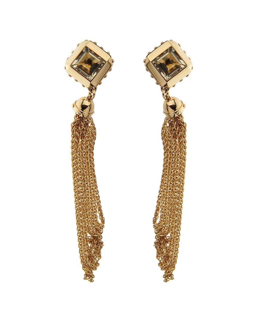 Louis Vuitton 18k Quartz Tassel Drop Earrings (authentic Pre-loved) In Gold