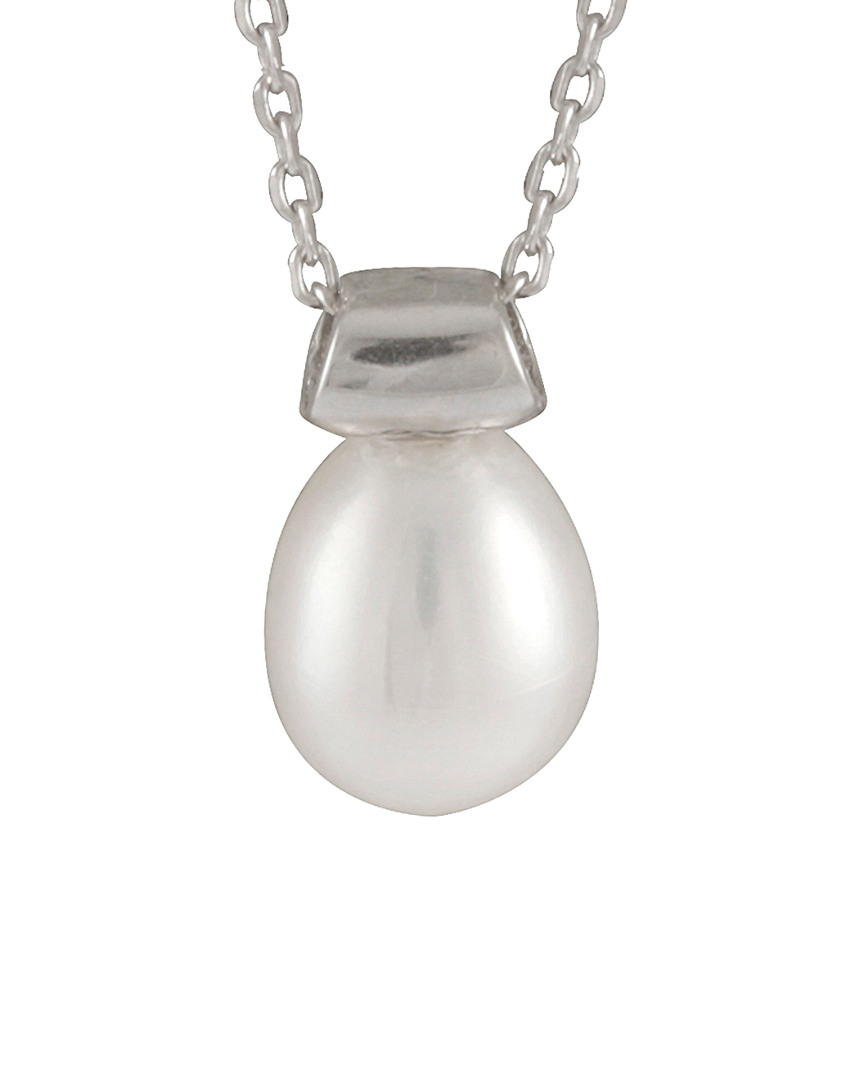 Splendid Pearls Rhodium Plated 7-7.5mm Pearl Necklace