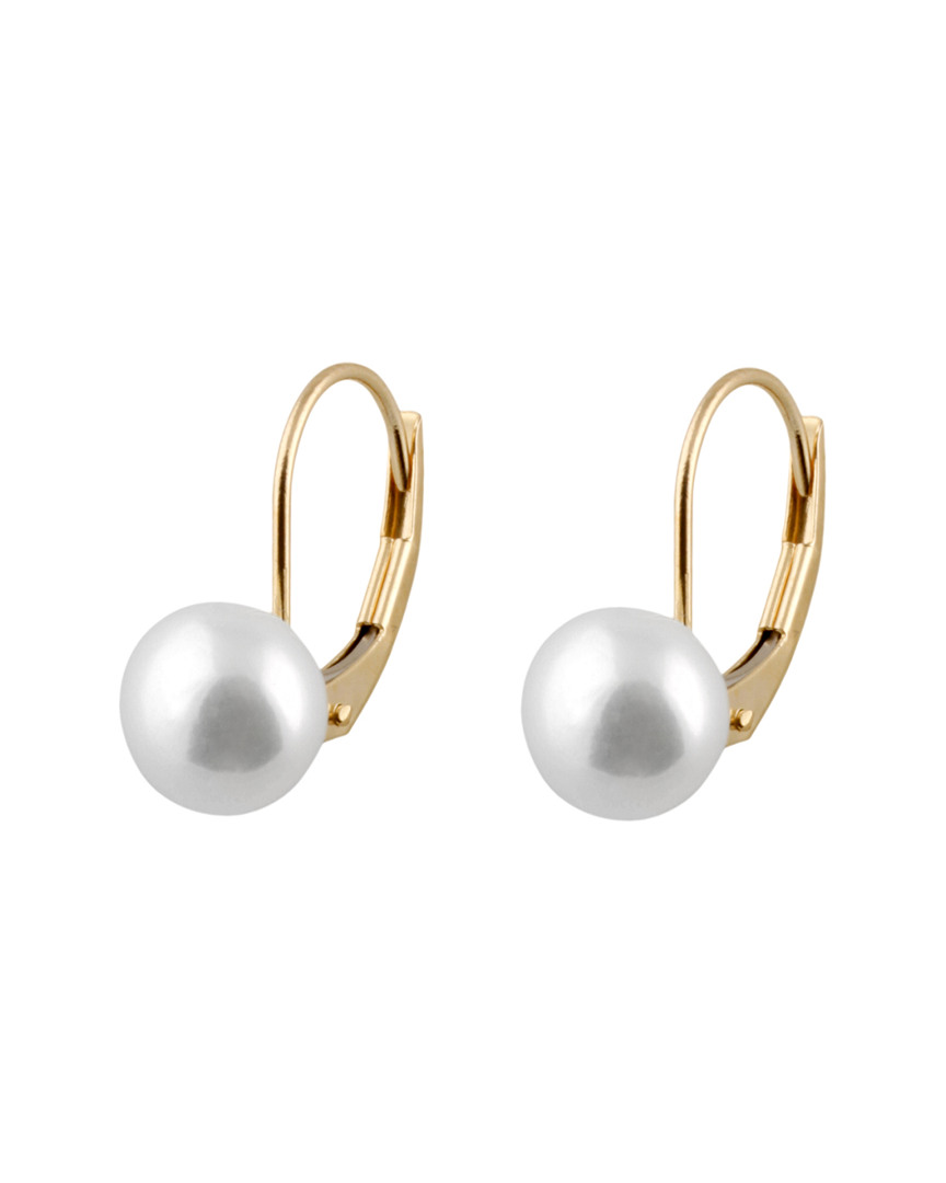 Splendid Pearls 14k & Silver 7-8mm Freshwater Pearl Earrings