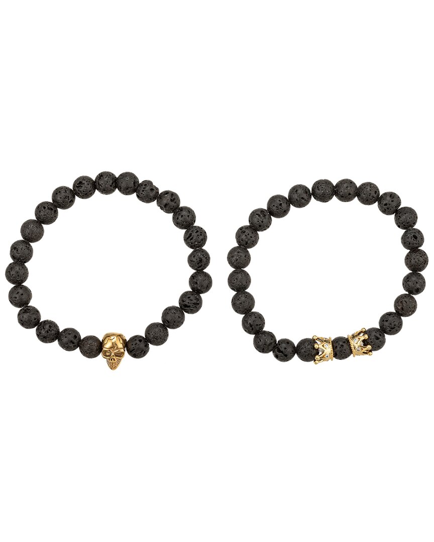 Eye Candy La Premium Collection Skull & King Lava Stretch Bracelet Set