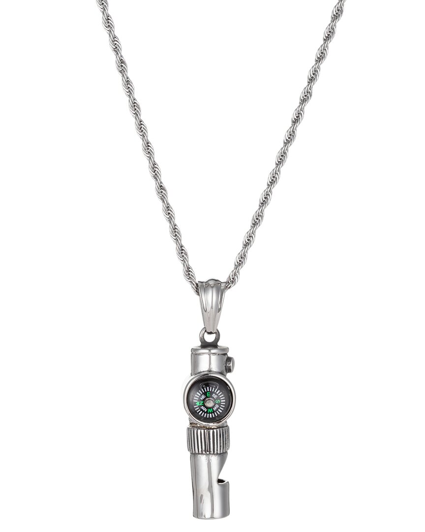 Eye Candy La Premium Collection Titanium Lincoln Compass Pendant Necklace