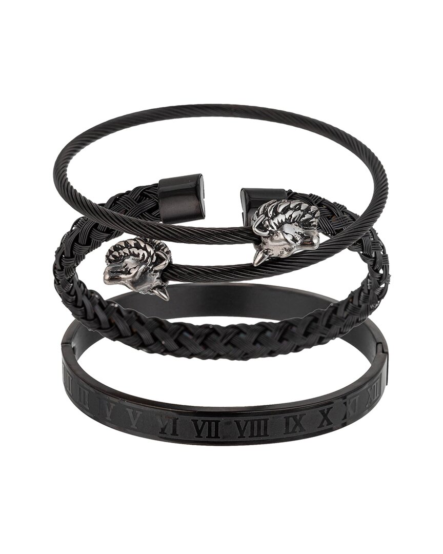 Shop Eye Candy La Premium Collection Titanium Leo 3pc Stretch Bracelet Set
