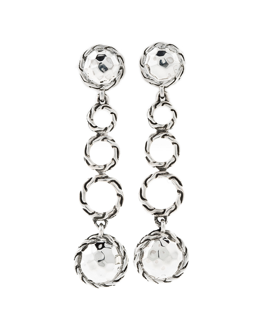 John Hardy Palu Silver Earrings In Multicolor