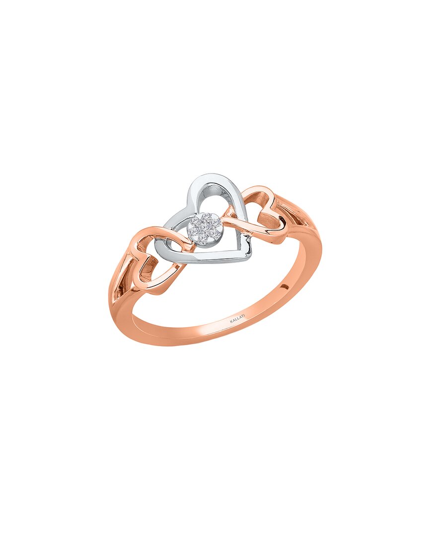 Kallati 14k Two-tone Diamond Heart Ring