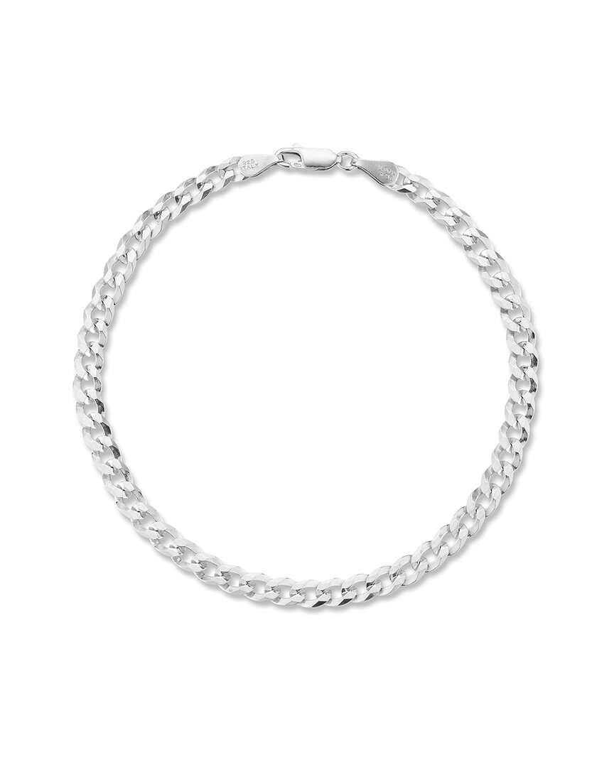 Yield Of Men Silver 5mm Curb Chain Bracelet