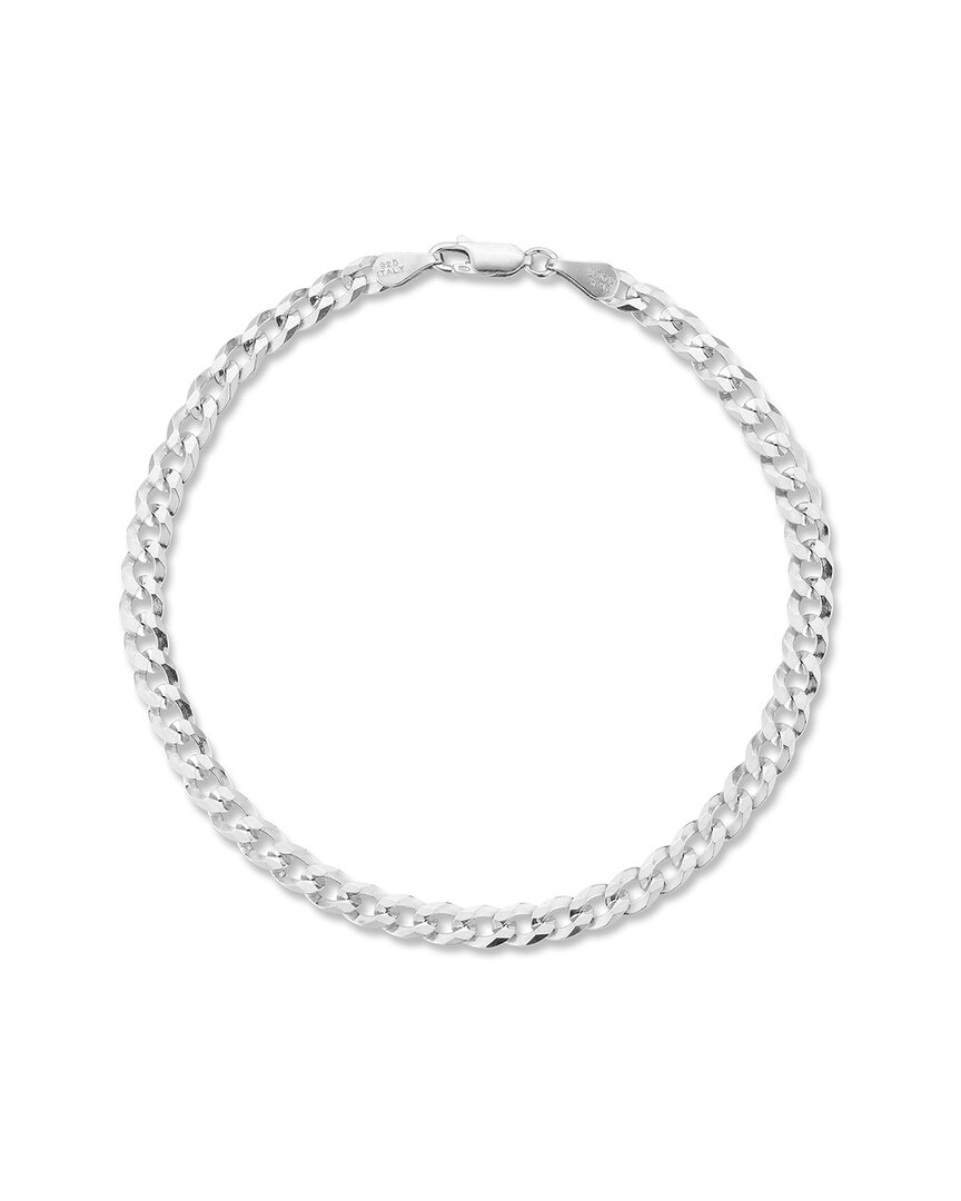 Yield Of Men Silver 5mm Curb Chain Bracelet