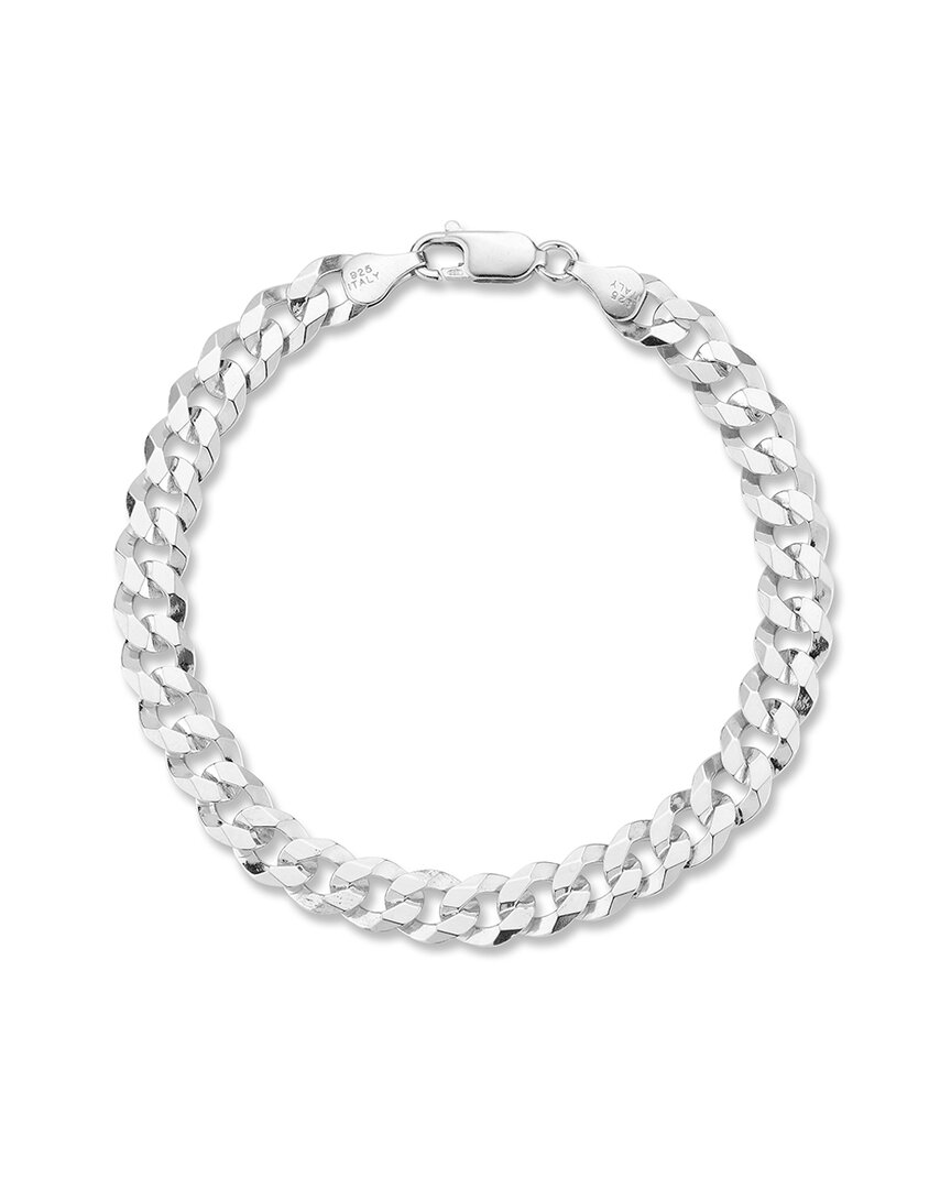 Yield Of Men Silver 7mm Curb Chain Bracelet