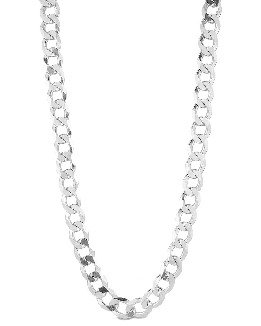 Shop Yield Of Men 18k Over Silver 12mm Curb Chain Necklace