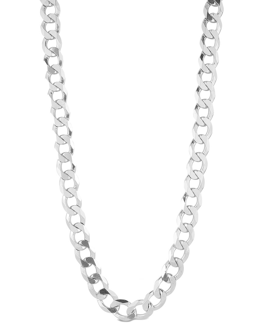Yield Of Men 18k Over Silver 12mm Curb Chain Necklace In Metallic