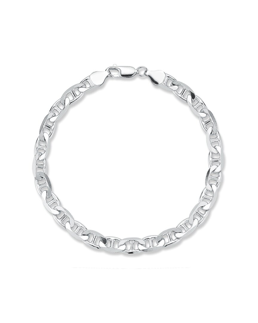 Yield Of Men Silver 7mm Mariner Chain Bracelet In White
