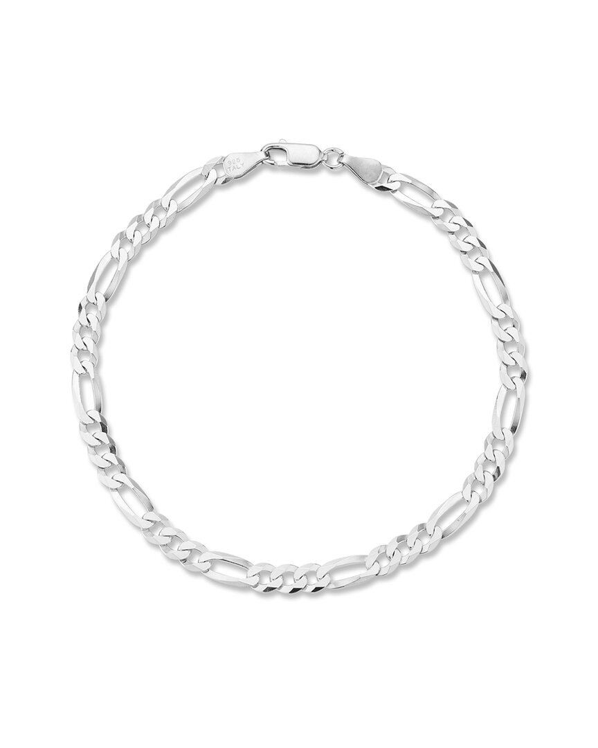 Yield Of Men 18k Over Silver 5mm Figaro Chain Bracelet