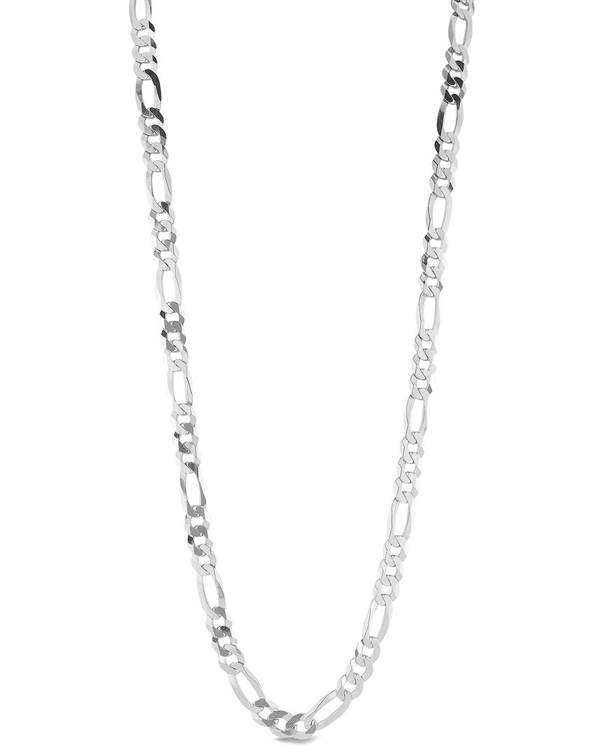 Yield Of Men 18k Over Silver 7mm Figaro Chain Necklace In White